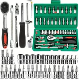 46-piece socket wrench set for auto repair kit - small fly 1/4 ratchet wrench set for household hardware maintenance