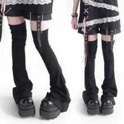 1 Pairs Leg Warmers Y2K Harajuku Punk Knee Socks Japanese Style Spicy Femboys Over The Knee Horn Shapeds Cuffs Sexy Accessories