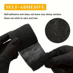 48/24/3PCS Black Tattoo Grip Cover Wraps Self-Adhesive Elastic Bandage Tape Breathable Strong Sports Tape Athletic Bandage Rolls