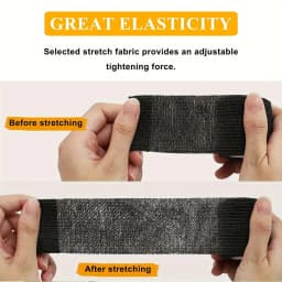 48/24/3PCS Black Tattoo Grip Cover Wraps Self-Adhesive Elastic Bandage Tape Breathable Strong Sports Tape Athletic Bandage Rolls