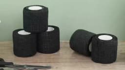 48/24/3PCS Black Tattoo Grip Cover Wraps Self-Adhesive Elastic Bandage Tape Breathable Strong Sports Tape Athletic Bandage Rolls