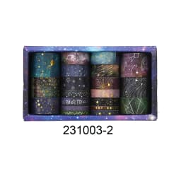 12-Roll Retro Starry Sky Washi Tape Set, 2M Long / 1.5CM Wide, Stationery Supplies and Gift Decoration, A Gift for Friends