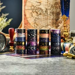 12-Roll Retro Starry Sky Washi Tape Set, 2M Long / 1.5CM Wide, Stationery Supplies and Gift Decoration, A Gift for Friends