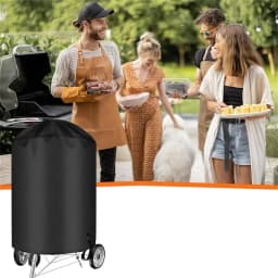 Suitable for Round Charcoal Kettle BBQ Grills, Heavy-Duty Outdoor Barbecue Cover Compatible with Most Pot-Style Grills