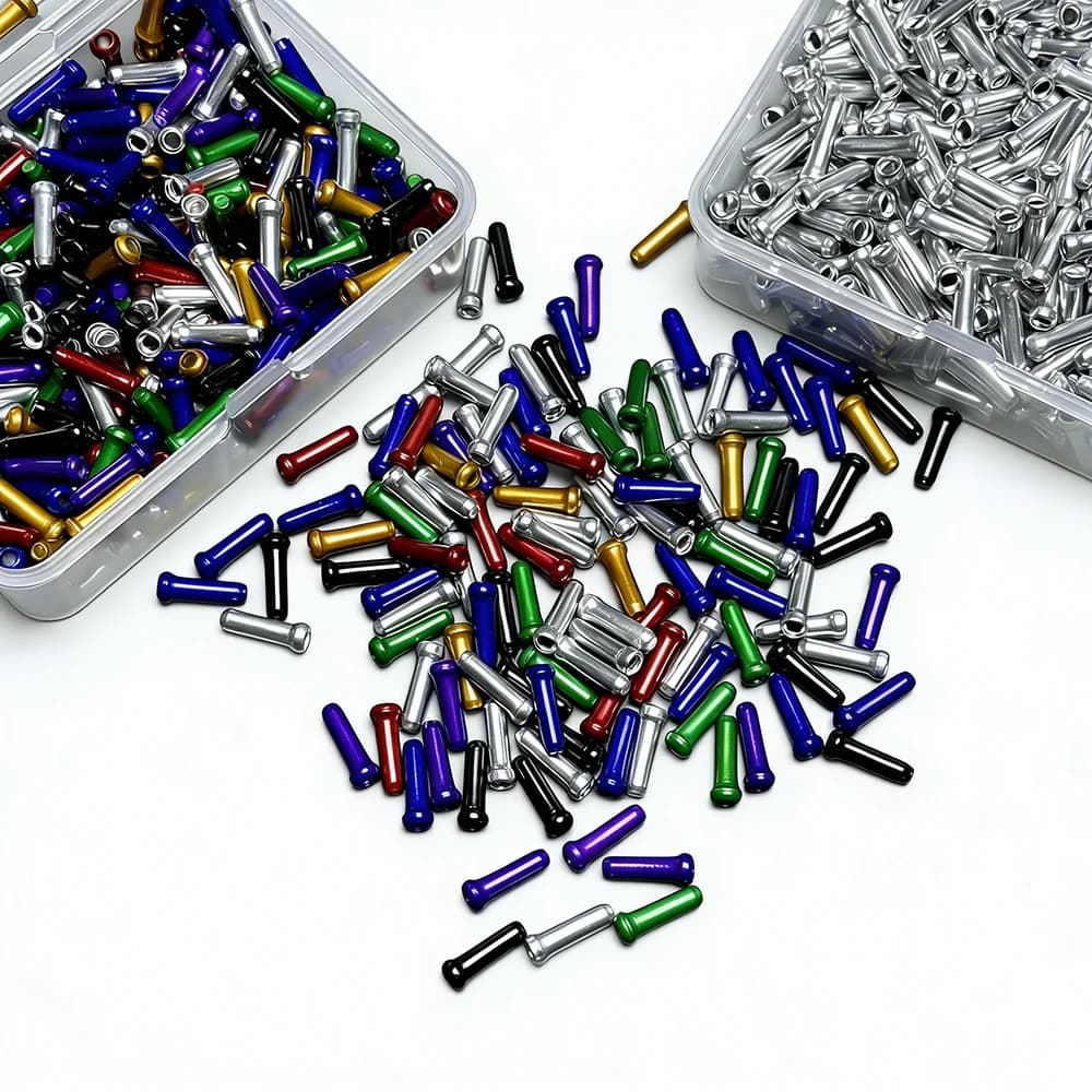 30-500pcs Bicycle Cable End Caps Aluminum Alloy Bike Brake Shifter Cable Tips Wire End Cap Multiple Colors Bike Line Core Caps