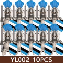 Medieval Castle Soldier Figures Building Blocks Military Army Knight Roman Warrior Infantry Militia Orc Accessories Bricks Toys