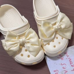 2pcs Cloth Butterfly Bow Shoes Charm Butterfly Shoes Accessories for Girls Hole Shoes DIY Gift