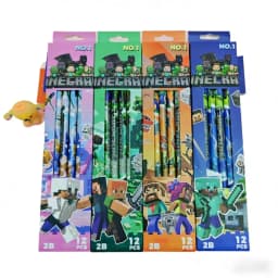 HOT 4pcs-12pcs Pencil no box High Appearance Level MC 2B Pencil Children Special Wood Pen Stationery Birthday Gift--