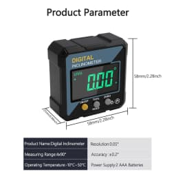 Woodworking Tools 4-sided Magnetic Dual Laser Inclinometer Digital Angle Measuring Instrument with Tilt Measurement Laser Level