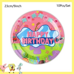 SpongeBob SquarePants Party Decorations Baby Shower Birthday Theme Birthday Party Disposable Tableware Cup Plate Tablecloth