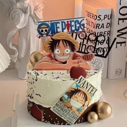 7pcs ONE PIECE Luffy Cake Topper Anime Boy Girl Birthday Cake Decorating Cake Flag Party Supplies for Kids Birthday Baby Shower