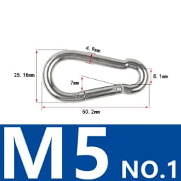 6Pcs Stainless Steel Carabiner Clip Spring Snap Hook M4 M5 M6 Multifunctional Heavy Duty Quick Link Lock Ring for Camping Hiking