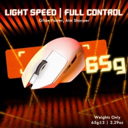ATTACK SHARK V6 Wireless Gaming Mouse with Magnetic Charging Dock,65g Lightweight Mice,PAW3311 Sensor, 25,000 DPI,BT/2.4G/USB-C