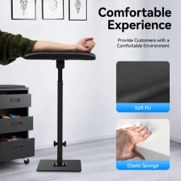 Adjustable Armrest Stand for Tattoo Salon with PU Soft Pad, Aluminum Alloy Base Beauty Studio Portable Hand Arm Rest Holder