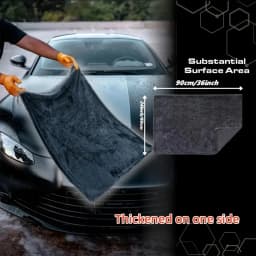 Rafford Dark Gray Car Microfiber Towel, Oversized Strong Absorbent Car Wash Cloth, High-Efficiency Cleaning Wipe Cloth