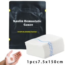 1.5/3.75M Hemostatic Kaolin Gauze Combat Emergency Trauma Z-Fold Soluble For Ifak Tactical First Aid Kit Medical Wound Dressing