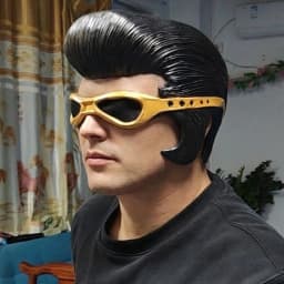 Realistic Half Face Elvis Latex Mask - Retro Style Costume Prop For Stage Performances, Halloween Events