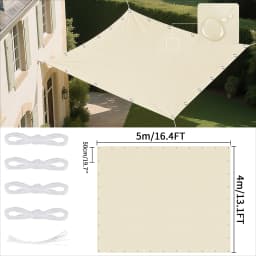 Waterproof Shade Sail with Grommets Tent Tarp Cover Sunshade Cloth Awning Canopy for Outdoor Garden Patio Camping Hiking Shelter