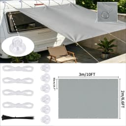 Waterproof Shade Sail with Grommets Tent Tarp Cover Sunshade Cloth Awning Canopy for Outdoor Garden Patio Camping Hiking Shelter