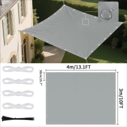 Waterproof Shade Sail with Grommets Tent Tarp Cover Sunshade Cloth Awning Canopy for Outdoor Garden Patio Camping Hiking Shelter