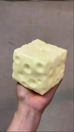 Cheese Jumbo Cube Stress Ball Big Cheese Shapeable Squeeze Ball Non-Bounce Fidget Toy ASMR Sensory Anti-Stress Gift