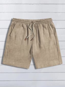 Summer thin linen shorts for men, loose and casual, five-inch pants, cotton and linen, breathable, suitable for beach and sports