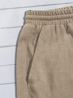 Summer thin linen shorts for men, loose and casual, five-inch pants, cotton and linen, breathable, suitable for beach and sports