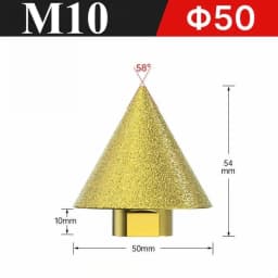 M10/M14 38/50mm Thread Diamond Beveling Chamfer Bit Cone Punching Expanding Drill Bit Grinding Wheel Carve Polishing
