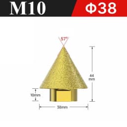 M10/M14 38/50mm Thread Diamond Beveling Chamfer Bit Cone Punching Expanding Drill Bit Grinding Wheel Carve Polishing