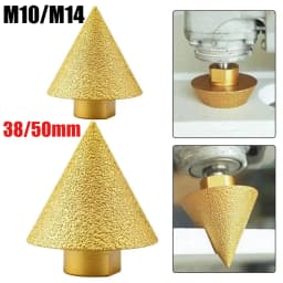 M10/M14 38/50mm Thread Diamond Beveling Chamfer Bit Cone Punching Expanding Drill Bit Grinding Wheel Carve Polishing