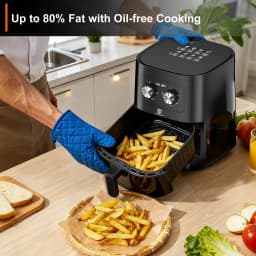 SUPERLEX 5L Air Fryer with Smart Touch Display Adjustable Thermostat 1450W Adjustable Temperature 8 Preset Cooking Modes Cooker