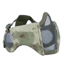 Tactical Airsoft Mask Half Face Paintball Shooting CS Foldable Steel Mesh Mask With Ear Protection Militar Hunting Cosplay Mask