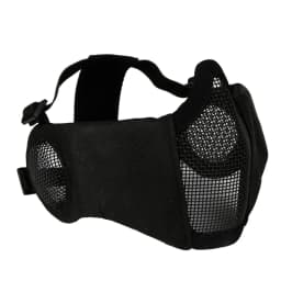 Tactical Airsoft Mask Half Face Paintball Shooting CS Foldable Steel Mesh Mask With Ear Protection Militar Hunting Cosplay Mask