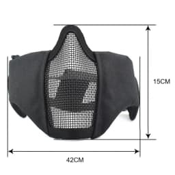 Tactical Airsoft Mask Half Face Paintball Shooting CS Foldable Steel Mesh Mask With Ear Protection Militar Hunting Cosplay Mask