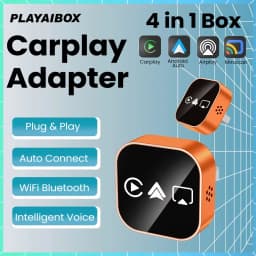 2026 Upgrade 4 In1 Wired to Wireless CarPlay Android Auto AirPlay Mirror Link Stable Bluetooth Adapter For Audi Benz Toyota VW