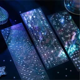 3sheets/pack Kawaii PET Laser Silver Stickers DIY Diary Phone Case Handmade Scrapbook Aesthetic Stickers