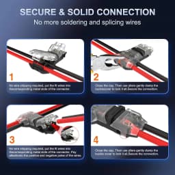 10/12/24 PCS Low Voltage Wire Connectors Solid Connection,T Tap Wire Connectors, T Type 2 Pins Wire Splice Connectors