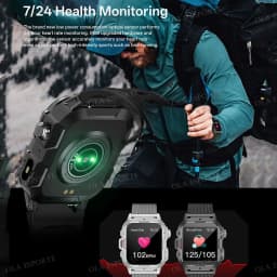 2026 New Military-grade Smart Watch Men GPS Flashlight 3ATM Waterproof Watch Bluetooth Call 100+Sport Outdoor Smartwatch Pk HT30