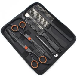 Hair Scissors 6" Japan Stainless Hairdressing Scissors Blue Hair Scissors Barber Shop Thinning Scissors Haircut Set Comb C1001