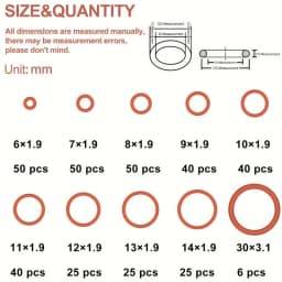702/351pcs Silicone O-ring Set 10 Sizes Oil Heat Resistant Suitable For Cars Pipelines Circular rubber Sealing Ring Gasket Pad