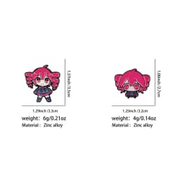 2pcs Anime Kasane Teto Enamel Pin Cartoon Characters Cute Girl Brooch Manga Badges for Backpack Clothes Lapel Decorative Props
