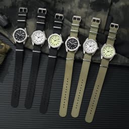 2026 TPW 40mm Field Watch - Easy Reading Fabric Strap Quartz Movement with Luminous Rotating Bezel Date & Day Functions