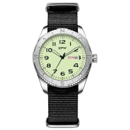 2026 TPW 40mm Field Watch - Easy Reading Fabric Strap Quartz Movement with Luminous Rotating Bezel Date & Day Functions