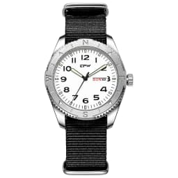 2026 TPW 40mm Field Watch - Easy Reading Fabric Strap Quartz Movement with Luminous Rotating Bezel Date & Day Functions