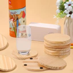 3/5/10pcs Set of Unfinished Round Wooden Coasters for DIY Crafts and Home Decor 4-Inch Diameter, Natural Wood Material, Perfect