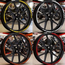 16PCS/1Set Racing Stripes 15-19 Inch Motorcycle Wheel Stickers Waterproof Rim Vinyl Decals Modified Scooter Decoration