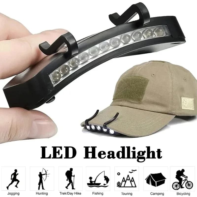 Outdoor LED Hat Clip Light Super Bright Headlamp Clip on Cap Hat Torch for Fishing Camping Hunting