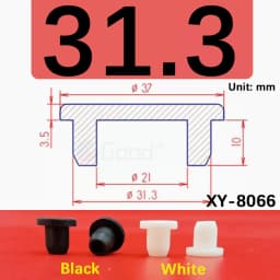White Round Silicone Rubber Plug Rubber Seal Hole Plugs Cover Hollow Blanking End Cap Dust Stopper 6.8mm~68.6mm Size