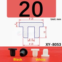 White Round Silicone Rubber Plug Rubber Seal Hole Plugs Cover Hollow Blanking End Cap Dust Stopper 6.8mm~68.6mm Size