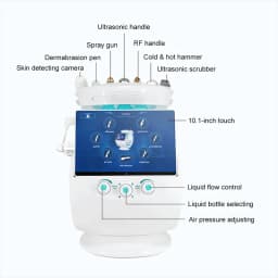 Hydrofacial 7 In 1 Professional Portable Dermabrasion Smart Ice Blue Facial Treatment Machine Latest Skin Rejuvenation Device.